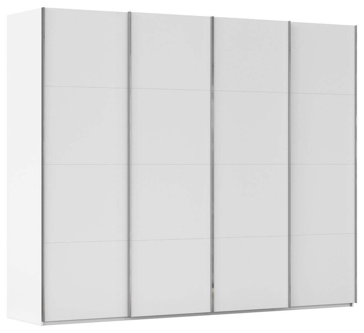 SCHWEBETÜRENSCHRANK 271/235/68 cm 4-türig Weiß  - Chromfarben/Weiß, Design, Holzwerkstoff/Metall (271/235/68cm) - Novel