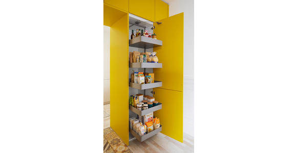 EINBAUKÜCHE - Currygelb, Design, Holzwerkstoff - Novel