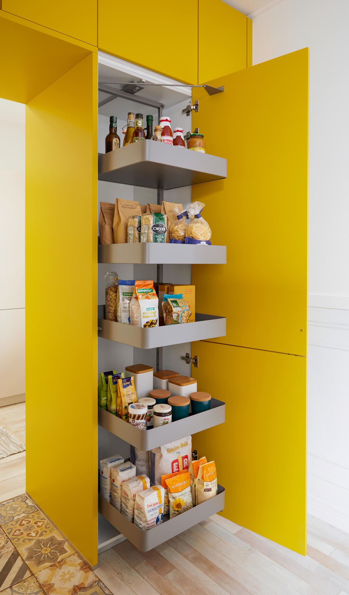 EINBAUKÜCHE ALVA  - Currygelb, Design, Holzwerkstoff - Novel