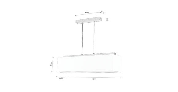 HÄNGELEUCHTE 90/100/20 cm - Braun/Weiß, Design, Holz/Textil (90/100/20cm) - Dieter Knoll