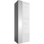 HOCHSCHRANK 60/190/45 cm  - Chromfarben/Weiß Hochglanz, KONVENTIONELL, Glas/Holzwerkstoff (60/190/45cm) - Xora