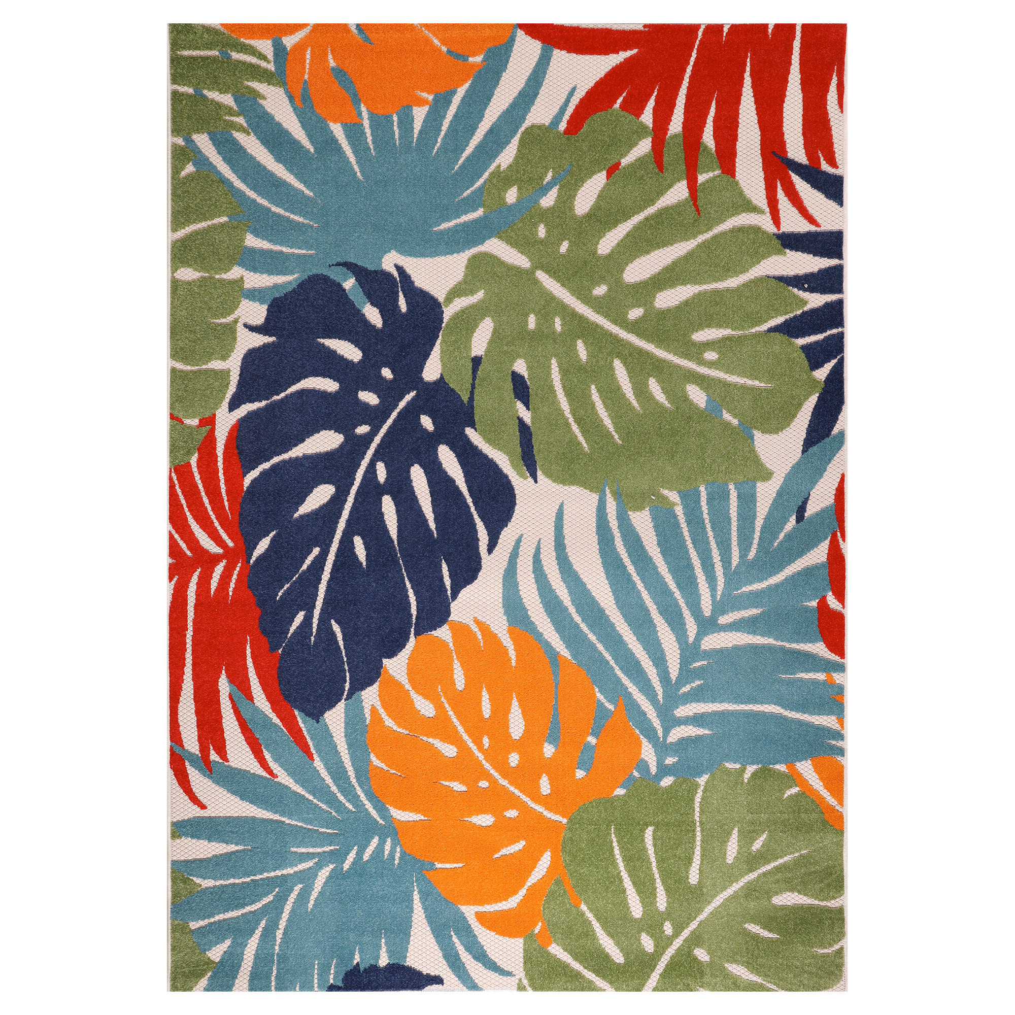 Novel Outdoorteppich Floral Blau, Grün 80x150 cm