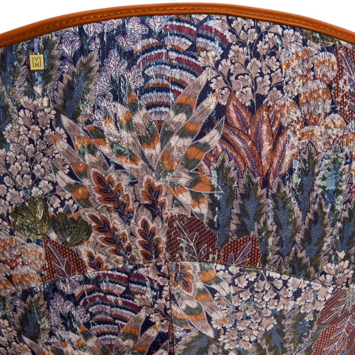 SESSEL Jacquard Kombination Echtleder/Stoff Cognac  - Cognac/Nickelfarben, Design, Leder/Textil (84/81/79cm) - Koinor