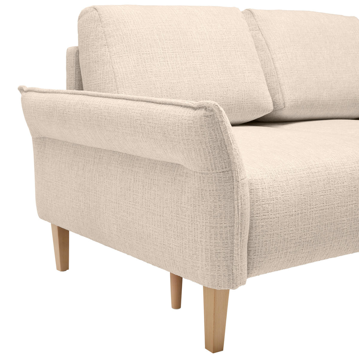 2-SITZER-SOFA in Webstoff Beige  - Eichefarben/Beige, Modern, Holz/Textil (150/85/92cm) - MID.YOU
