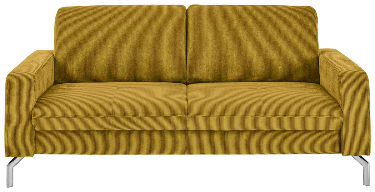 3-SITZER-SOFA Feincord Hellgrün  - Chromfarben/Hellgrün, Design, Textil/Metall (194/87/105cm) - Beldomo Style
