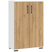 AKTENSCHRANK Weiß, Eichefarben  - Eichefarben/Weiß, MODERN, Holzwerkstoff (80/123/40cm) - Germania