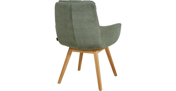 ARMLEHNSTUHL  Stoffauswahl, Typenauswahl, Gestellauswahl Cord  - Olivgrün, Design, Holz/Textil (63/90/69cm) - Johann Jakob