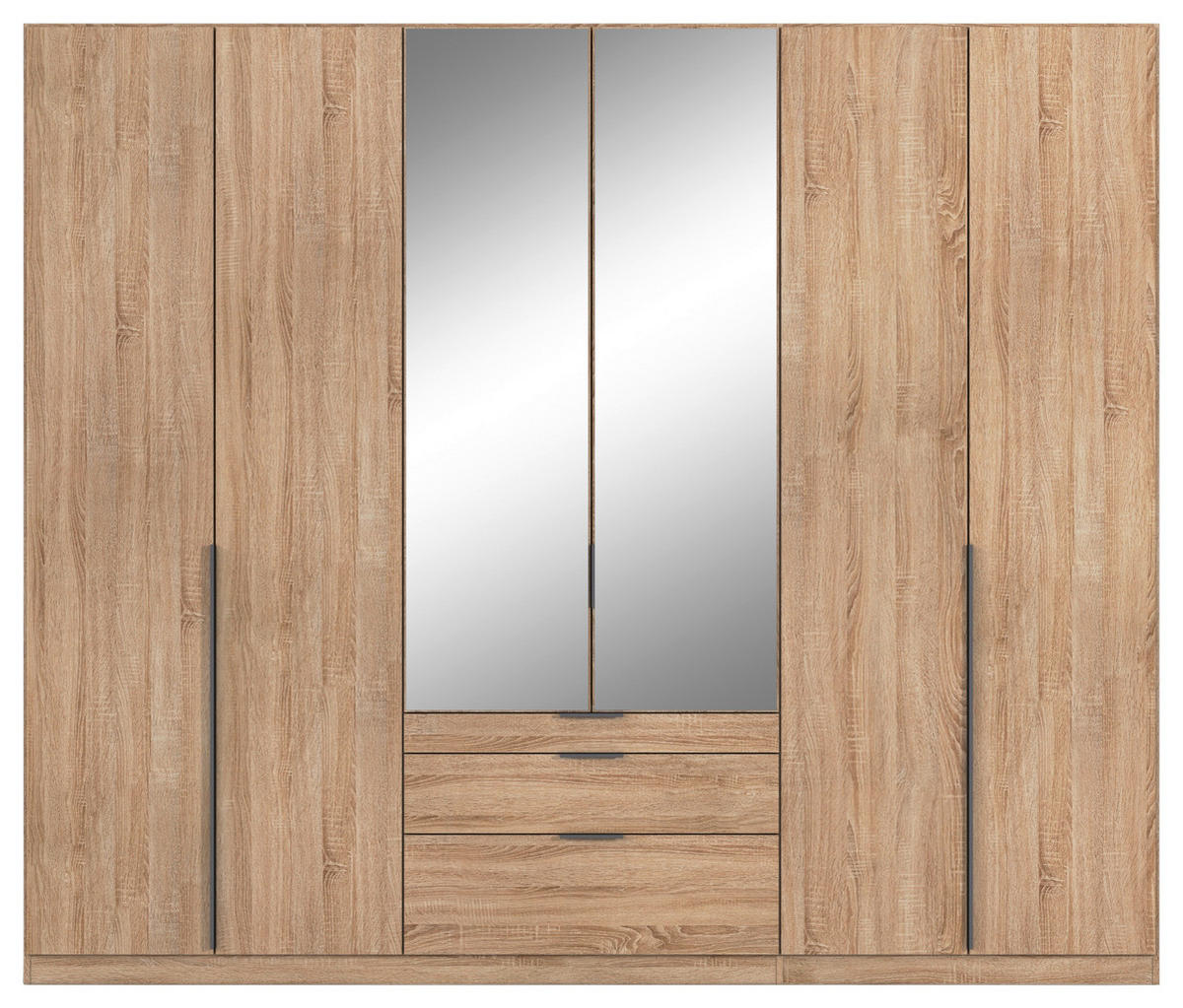 DREHTÜRENSCHRANK 271/229/54 cm,  in Sonoma Eiche, 6-türig  - Grau/Sonoma Eiche, MODERN, Holzwerkstoff/Metall (271/229/54cm) - Rauch Möbel