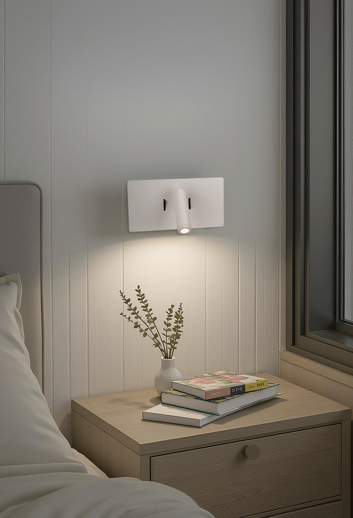 NÁSTENNÉ LED SVIETIDLO, 23/9-16/12 cm - biela, Basics, kov (23/9-16/12cm) - Novel