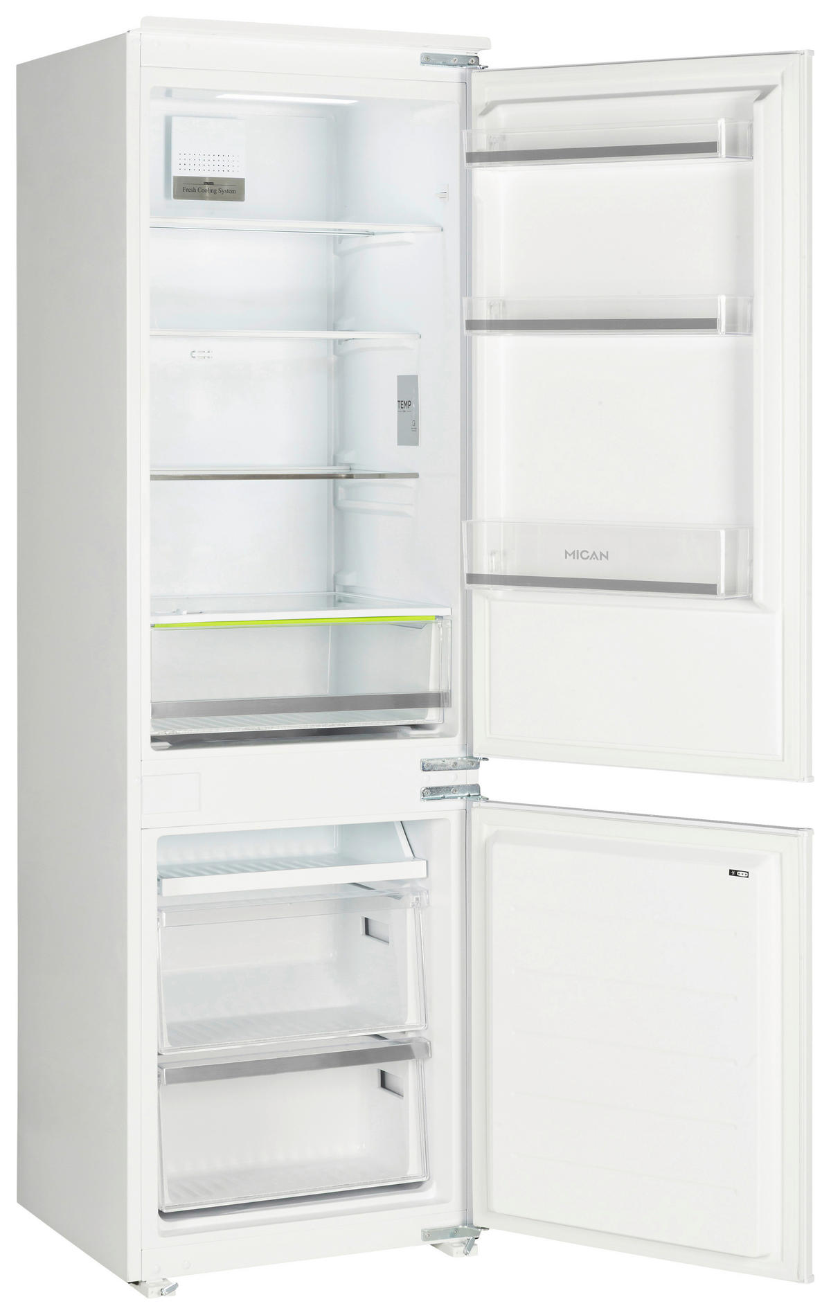 KÜHL-GEFRIER-KOMBINATION EKMBMFNFE  - Weiß, Basics, Glas/Kunststoff (54,0/178,5/51,0cm) - Mican