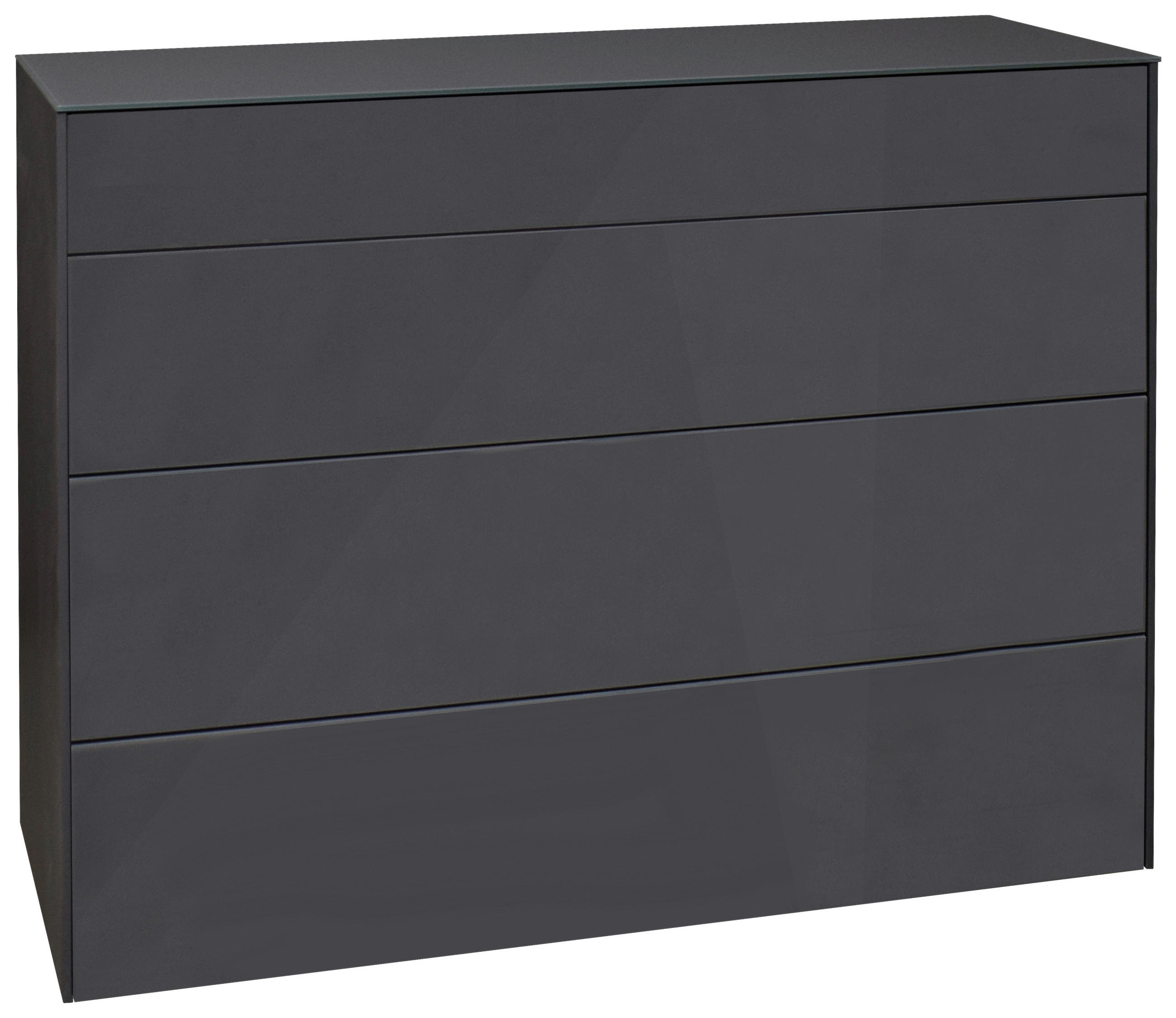 SIDEBOARD Imola  in 121/89/42 cm  - Anthrazit/Schwarz, Design, Glas/Holzwerkstoff (121/89/42cm) - Novel