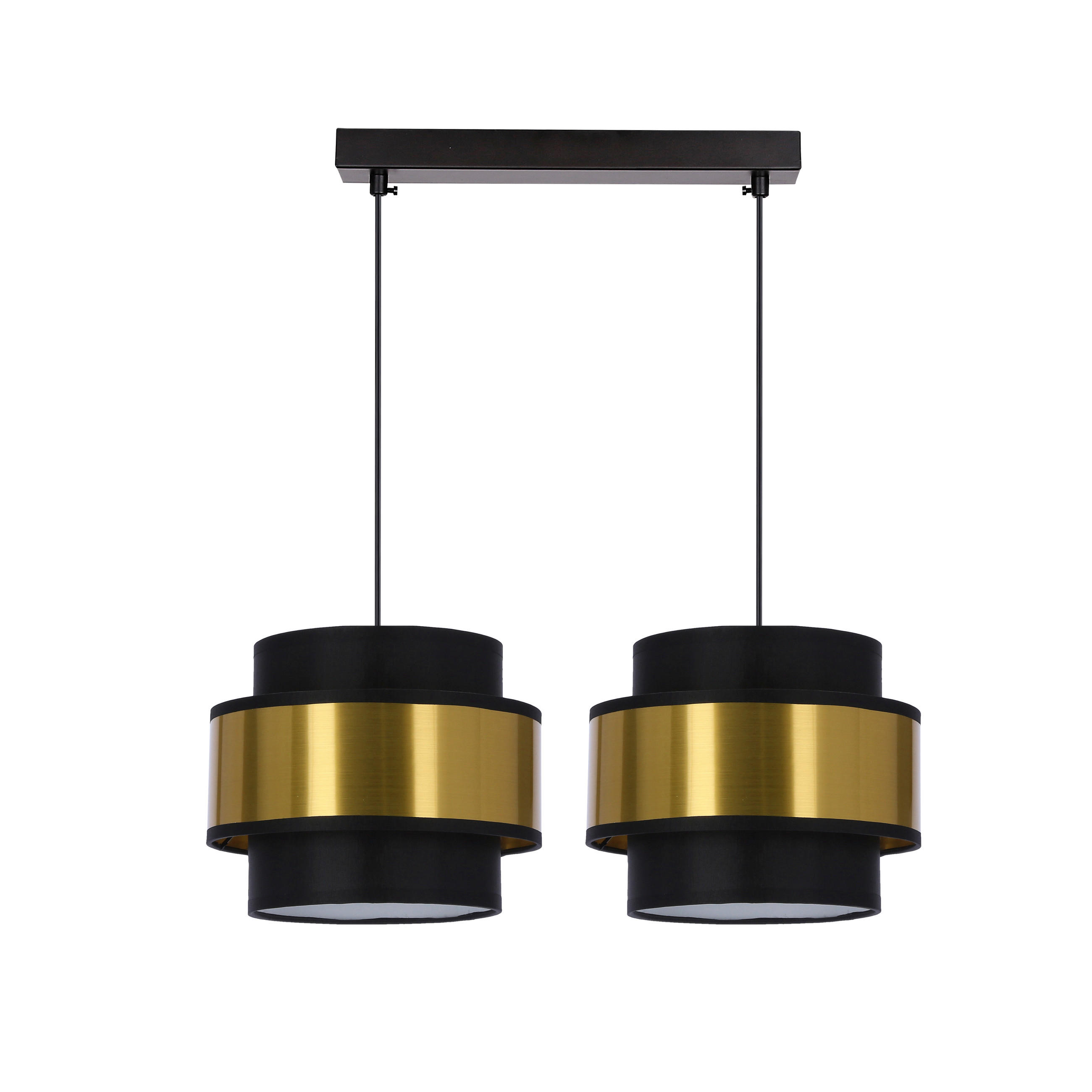 XXXLutz Pendelleuchte Prestige Schwarz, Gold 20x100x55 cm