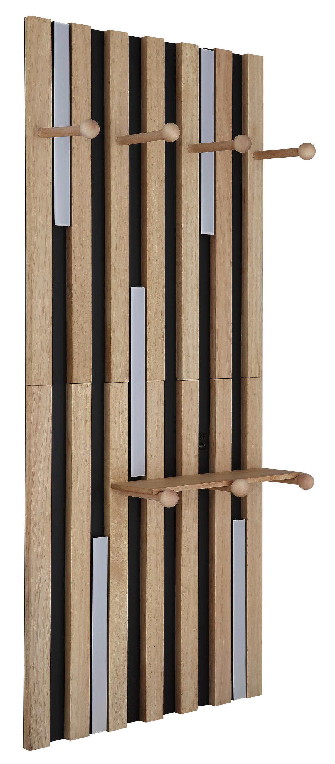 LED-WANDLEUCHTE DUANE 50/110 cm   - Schwarz/Braun, Natur, Holz/Kunststoff (50/110cm) - Globo