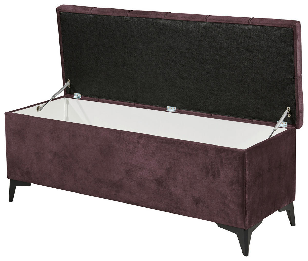 BETTBANK Mikrovelours Aubergine  - Aubergine/Schwarz, KONVENTIONELL, Kunststoff/Textil (139/58/50cm) - Modante