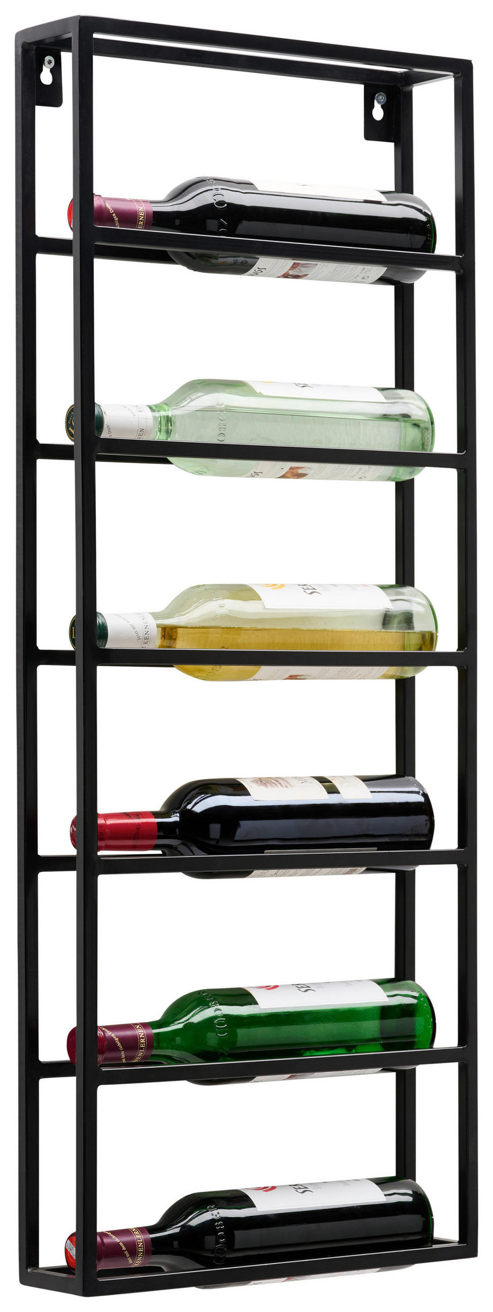 WEINREGAL 36/92/9 cm  - Schwarz, Trend, Metall (36/92/9cm) - Landscape