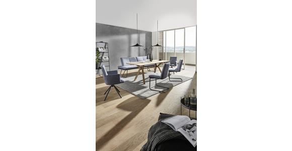 ESSTISCH Asteiche massiv rechteckig Schwarz, Eichefarben - Eichefarben/Schwarz, Design, Holz/Metall (160/90/75cm) - Dieter Knoll