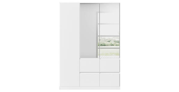KLEIDERSCHRANK in Weiß - Weiß, Trend, Glas/Holzwerkstoff (136/197/54cm) - Xora