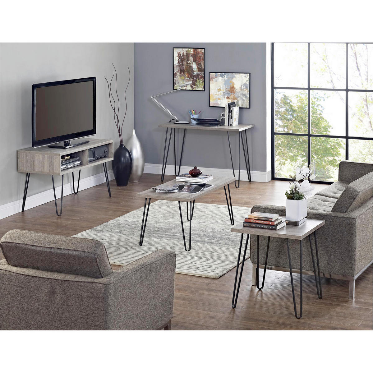 ESSTISCH in Metall, Holzwerkstoff 100/49/70 cm  - Grau, Design, Holzwerkstoff/Metall (100/49/70cm) - MID.YOU