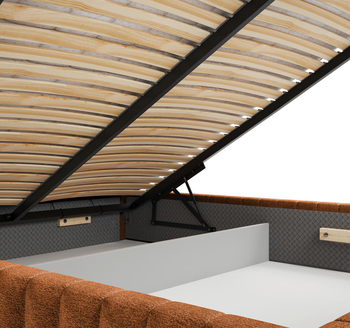 POLSTERBETT 180/200 cm  Terracotta  - Terracotta/Schwarz, Modern, Holz/Holzwerkstoff (180/200cm) - MID.YOU
