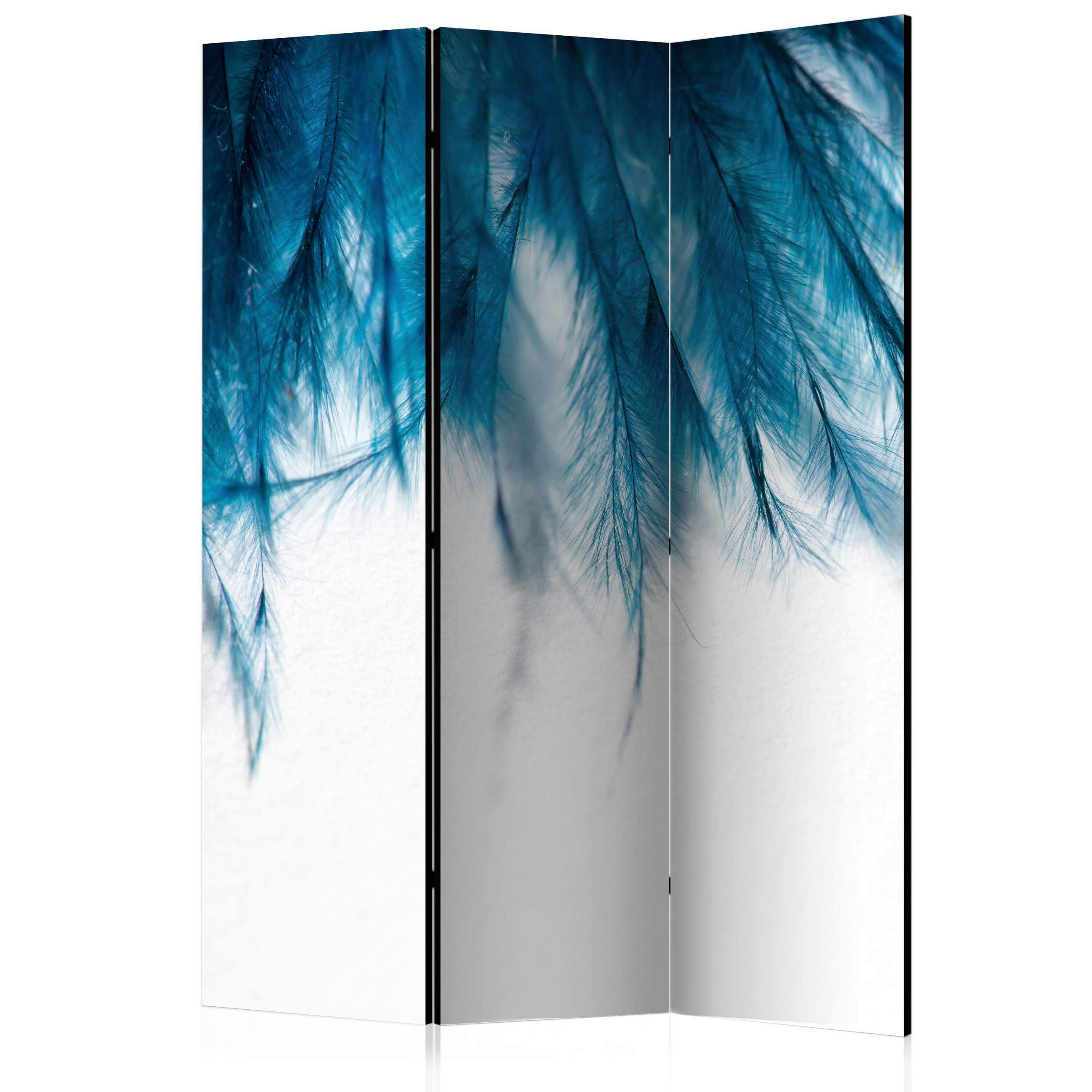 PARAVENT mit 3  Flügel - Blau/Weiß, Basics, Holz/Textil (135/172/3cm) - artgeist