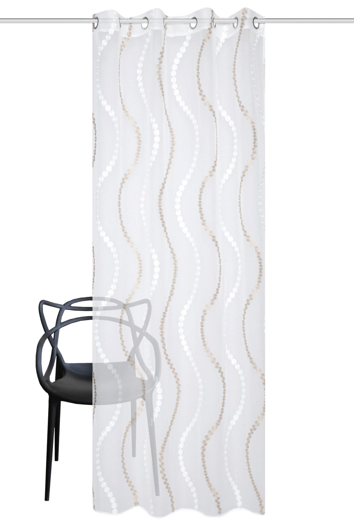 ÖSENVORHANG halbtransparent  - Beige, Basics, Textil (140/245cm) - Schmidt Spiele