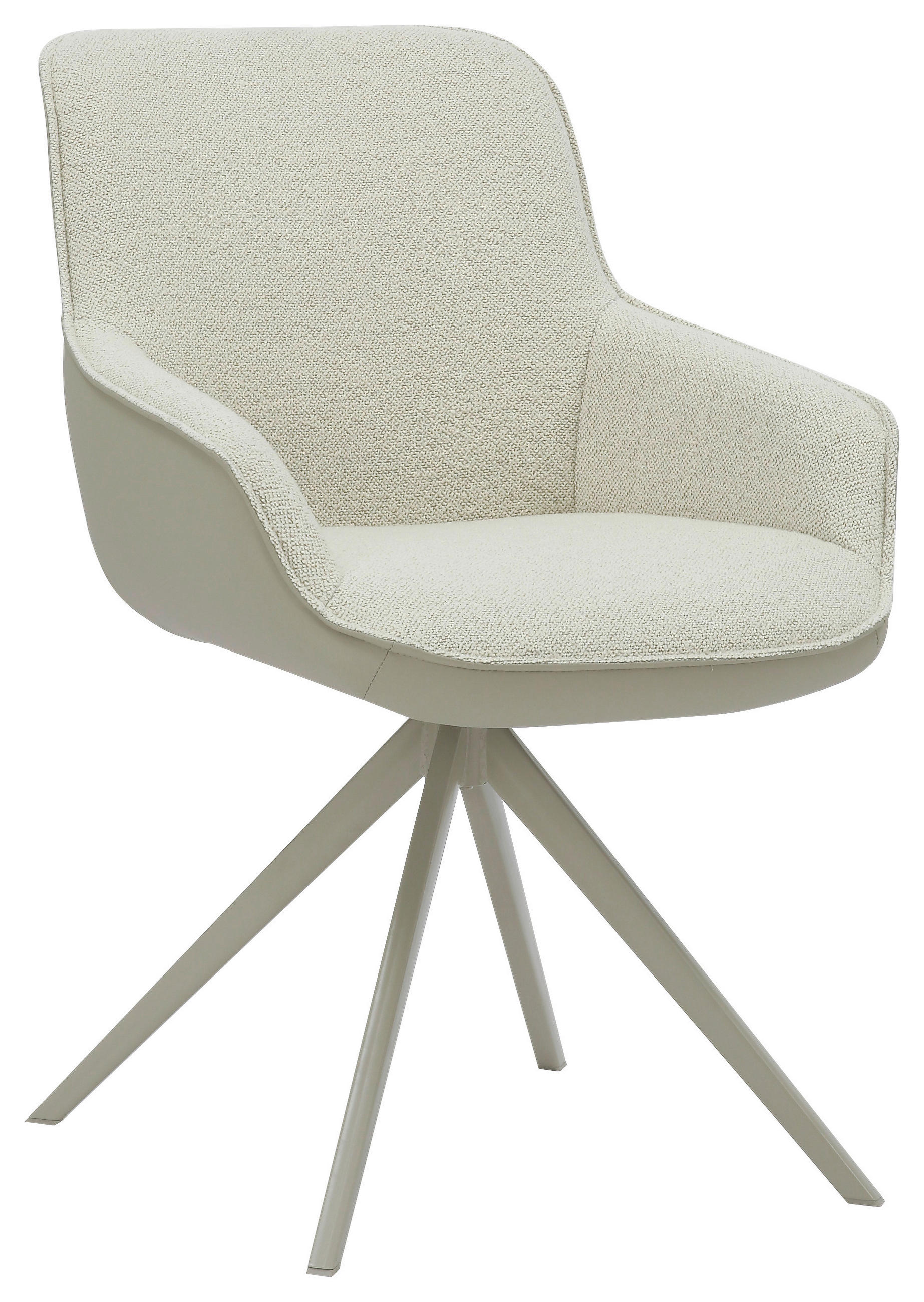 STOL MED ARMSTÖD järn läderimitation, bouclé  - grå/cremefärgad, Design, metall/textil (58/85/63cm) - Stylife