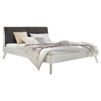 BETT 140/200 cm  in Anthrazit, Weiß  - Anthrazit/Weiß, Natur (140/200cm) - Hasena