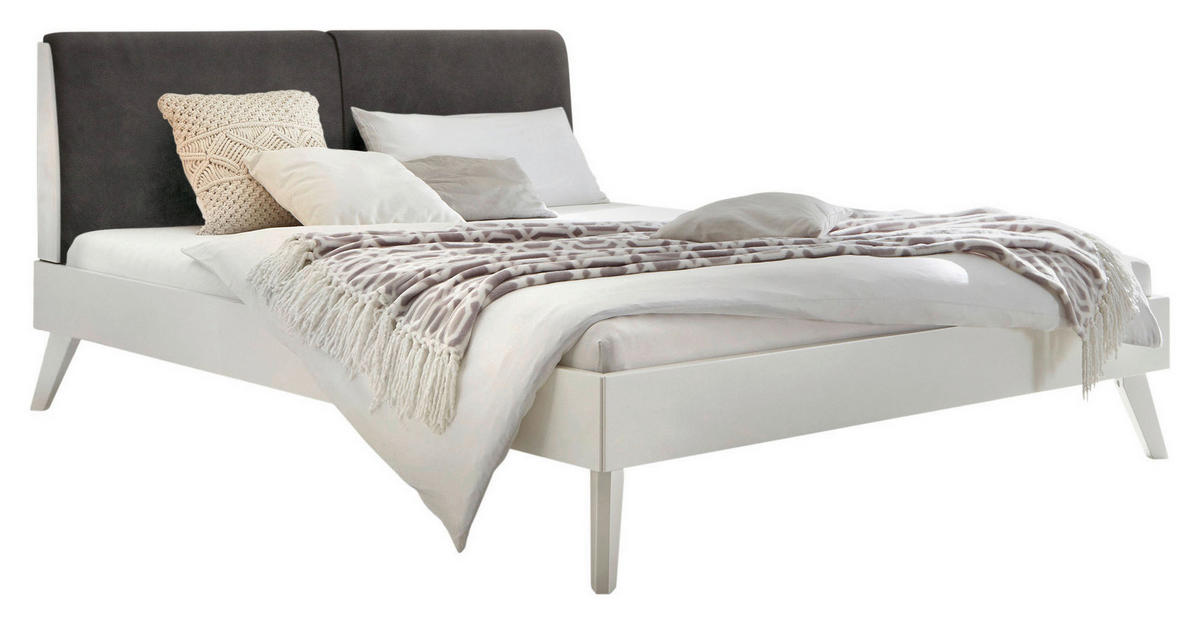 BETT 140/200 cm  in Anthrazit, Weiß  - Anthrazit/Weiß, Natur (140/200cm) - Hasena