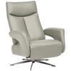 RELAXSESSEL in Leder Hellgrau  - Chromfarben/Hellgrau, Design, Leder/Metall (74/105/82cm) - Welnova