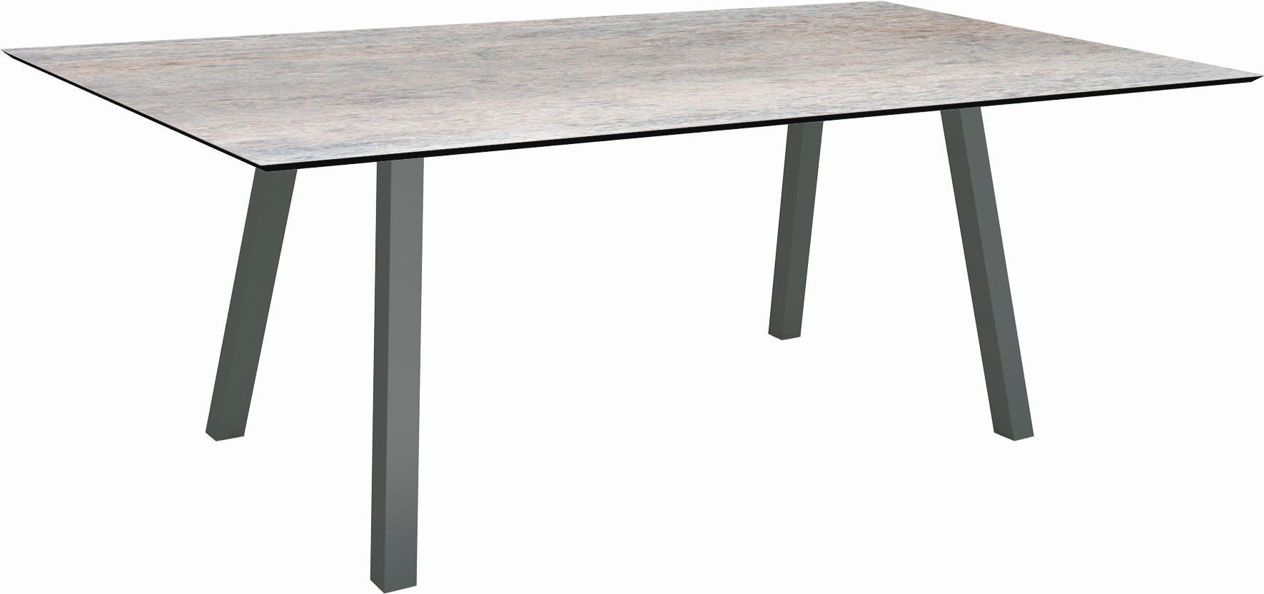 GARTENTISCH Kunststoff Grau rechteckig  - Anthrazit/Grau, MODERN, Kunststoff/Metall (180/100/75cm) - Stern