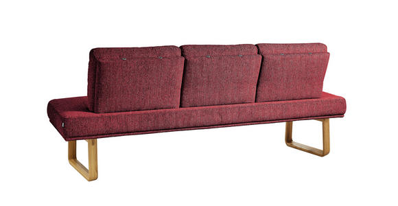 SITZBANK 224/92/78 cm  in Rot  - Eichefarben/Rot, Design, Holz/Textil (224/92/78cm) - Dieter Knoll