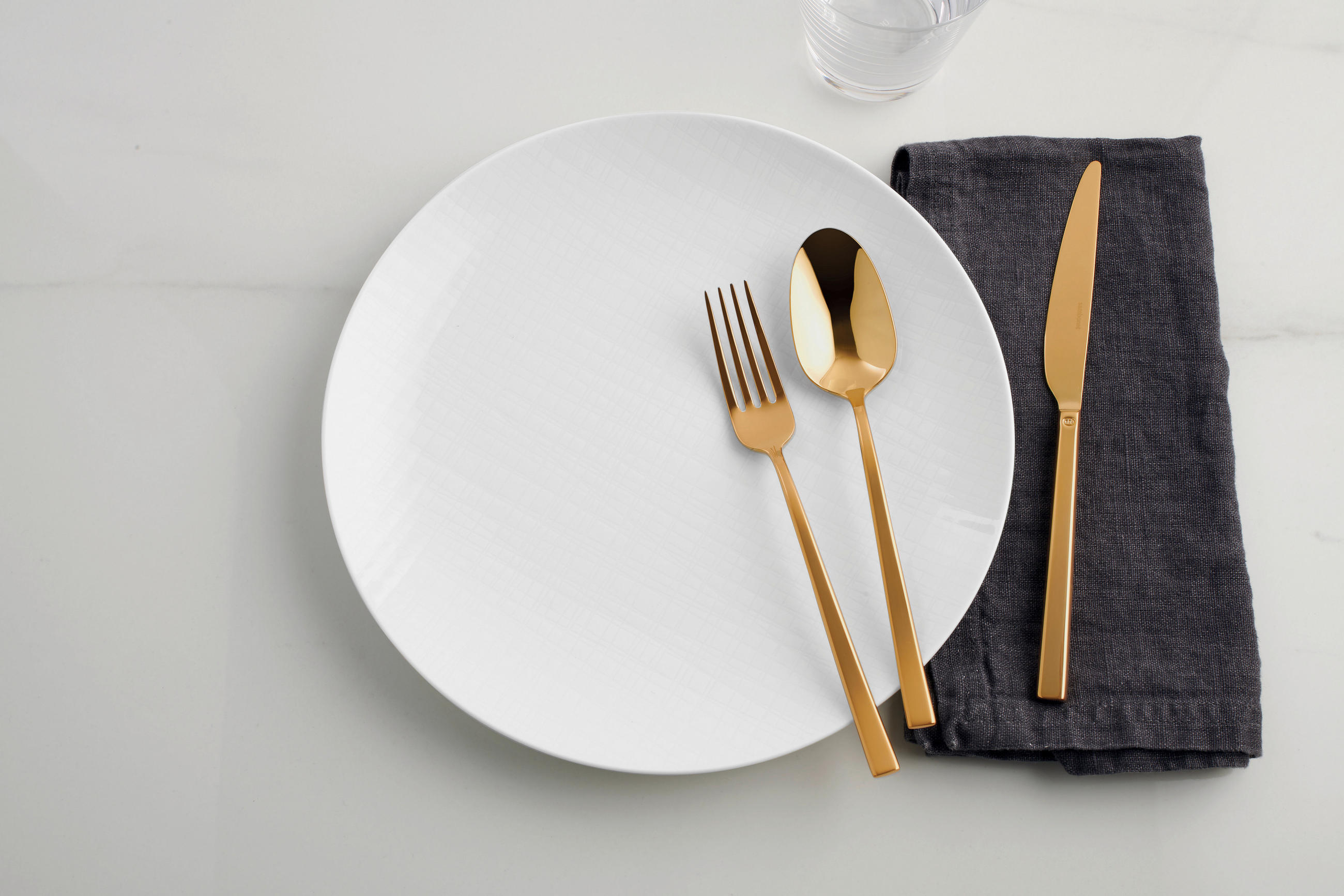 BESTECKSET 24-teilig Edelstahl - Goldfarben, Basics, Metall - Sambonet
