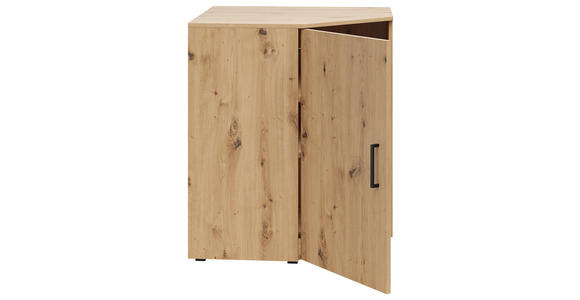 ECKKOMMODE 101/83/71 cm in Eiche Artisan - Anthrazit/Schwarz, MODERN, Holzwerkstoff/Kunststoff (101/83/71cm) - Carryhome