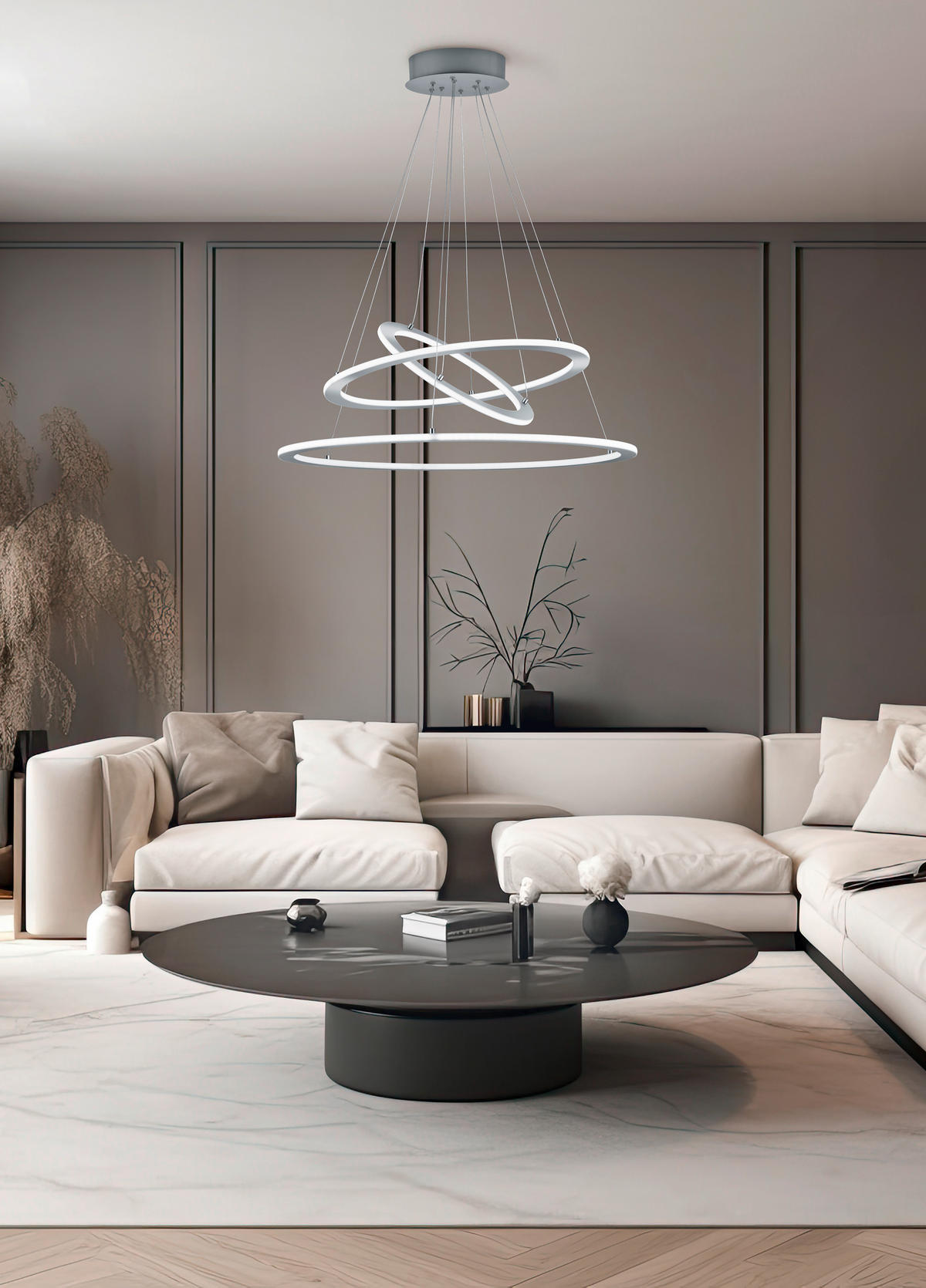LED SVJETILJKA VISEĆA Durban  - boje nikla, Design, metal (80,3/200cm)