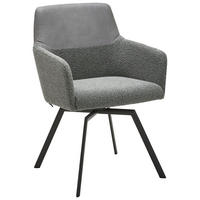 ARMLEHNSTUHL Stahl Mikrofaser, Struktur  - Anthrazit/Schwarz, Design, Textil/Metall (56/84/59cm) - Venjakob
