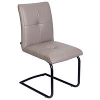 SCHWINGSTUHL    Echtleder  - Taupe/Schwarz, MODERN, Leder/Metall (49/74/61cm) - Novel