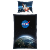 DETSKÉ OBLIEČKY NASA 140/200 cm  - modrá/čierna, Konventionell, textil (140/200cm)