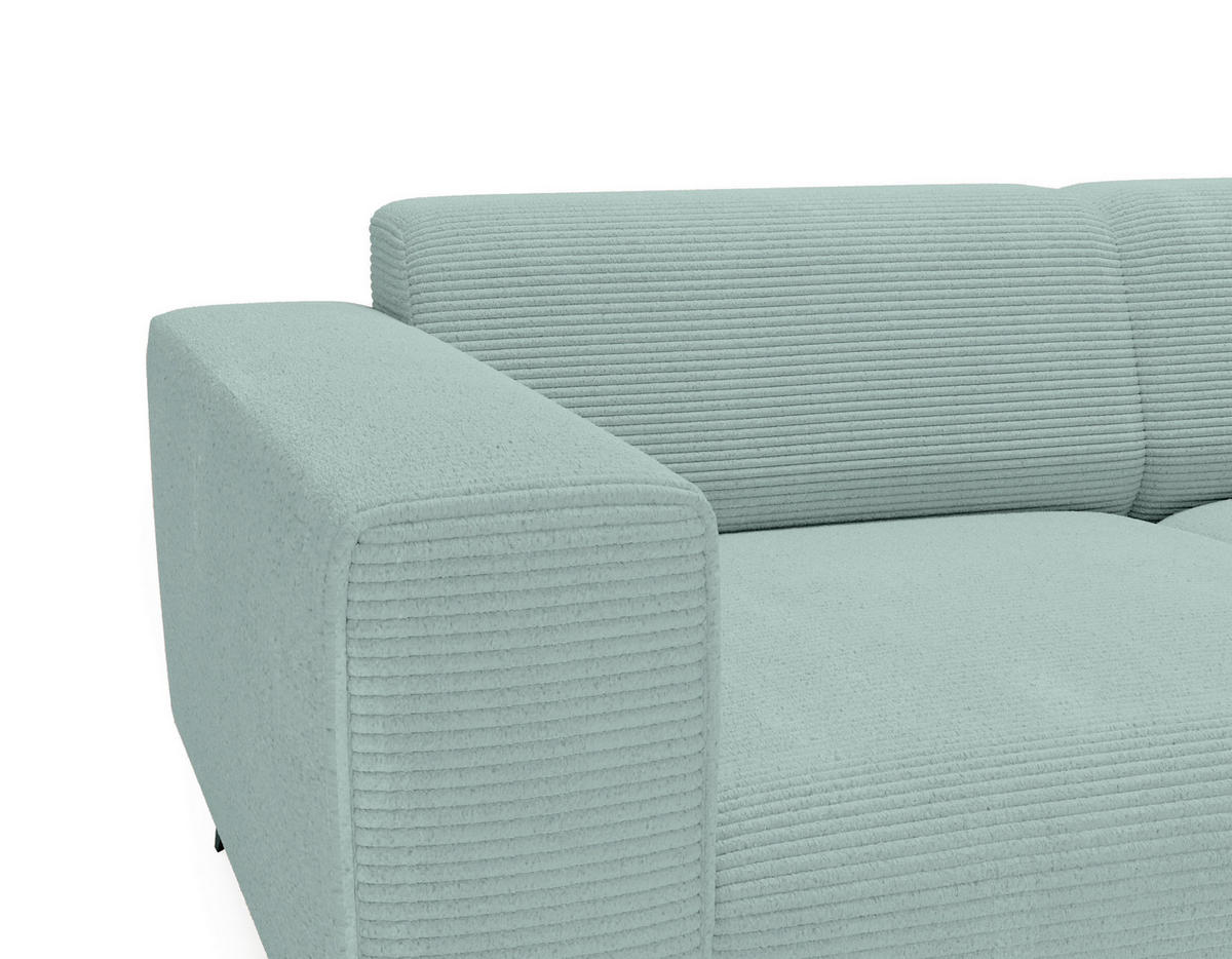 2-SITZER-SOFA Cord Salbeigrün  - Salbeigrün/Schwarz, KONVENTIONELL, Textil/Metall (207/75/104cm) - Carryhome