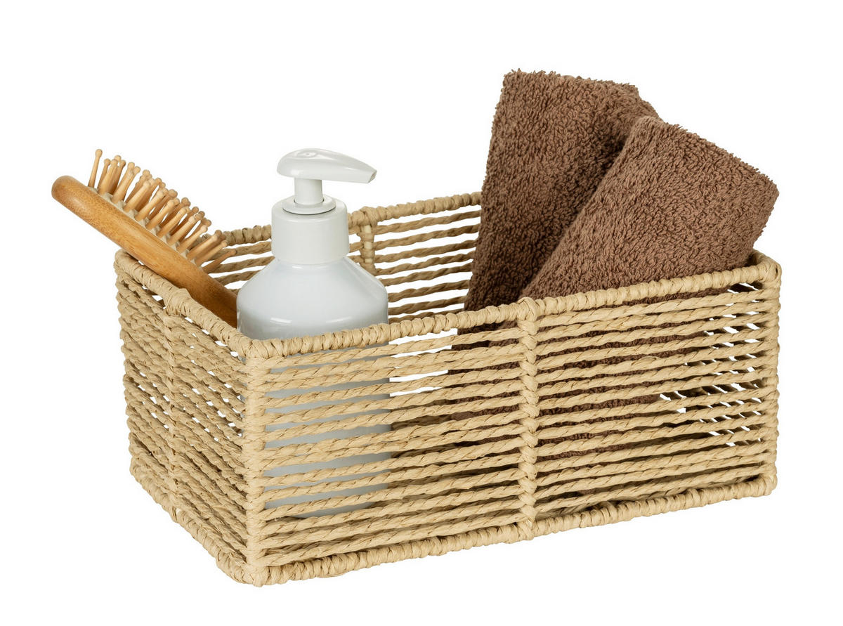 AUFBEWAHRUNGSKÖRBCHEN  - Beige, Basics, Naturmaterialien (24,5/10/15cm) - Wenko