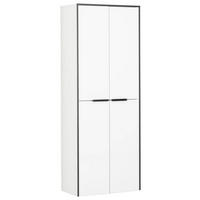HOCHSCHRANK 62,8/163,3/32,0 cm  - Weiß Hochglanz/Schwarz, Basics, Glas/Holzwerkstoff (62,8/163,3/32,0cm) - Voleo