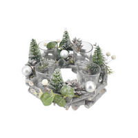 KERZENHALTER - Multicolor, LIFESTYLE, Glas/Naturmaterialien (23/12cm) - X-Mas