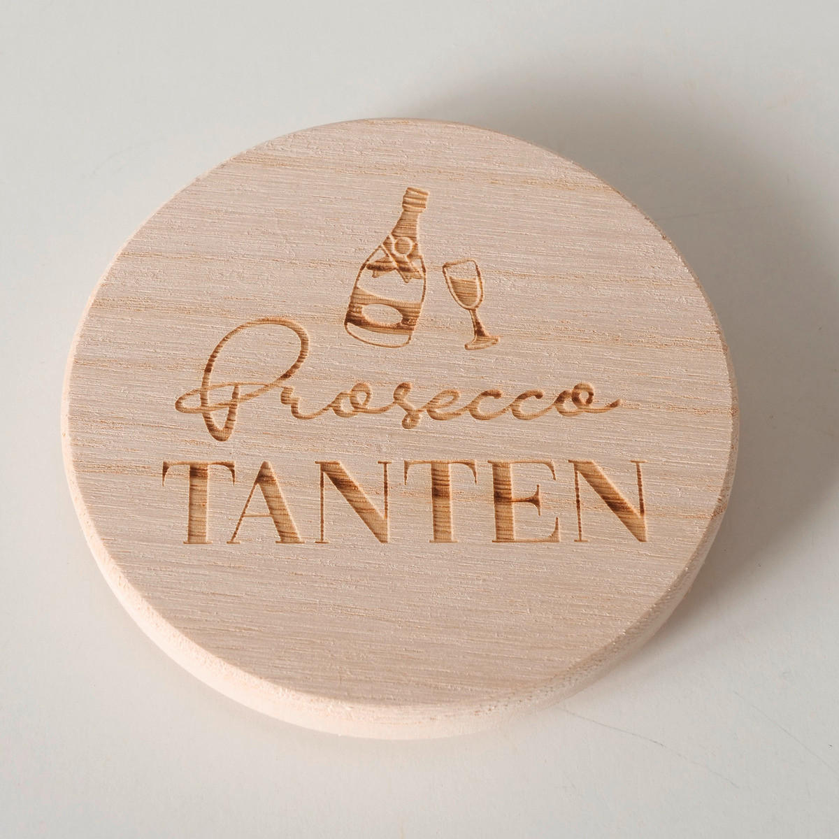 GLASUNTERSETZER  10 cm - Naturfarben, Basics, Holz (10cm)