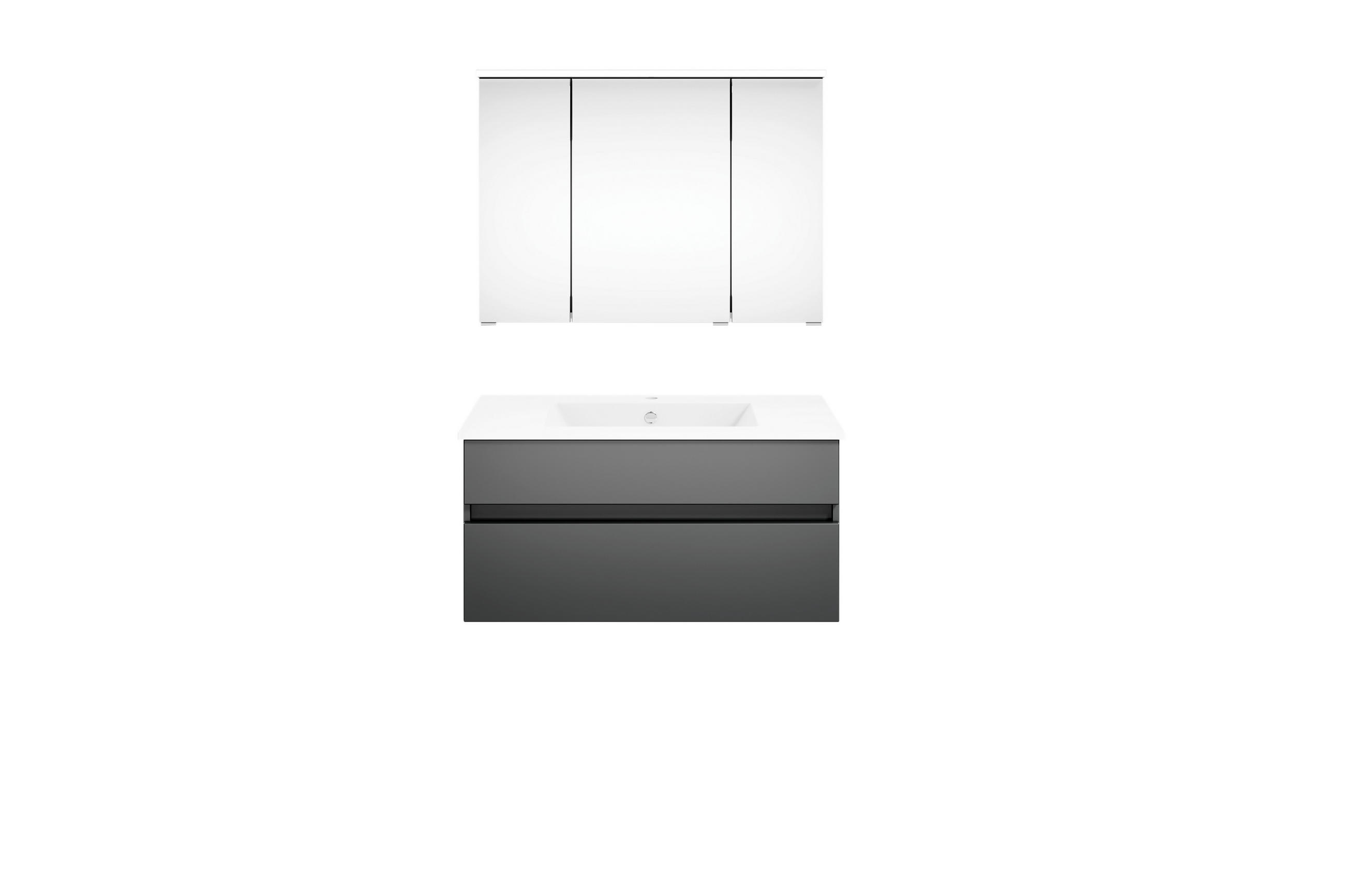 Puris Badezimmer Get2You Grau, Dunkelgrau 90 cm