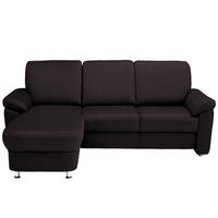 ECKSOFA Flachgewebe Anthrazit  - Chromfarben/Anthrazit, Konventionell, Textil/Metall (163/220cm) - Beldomo System