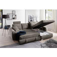 ECKSOFA in Mikrofaser Braun  - Chromfarben/Braun, MODERN, Kunststoff/Textil (276/193cm) - Hom`in