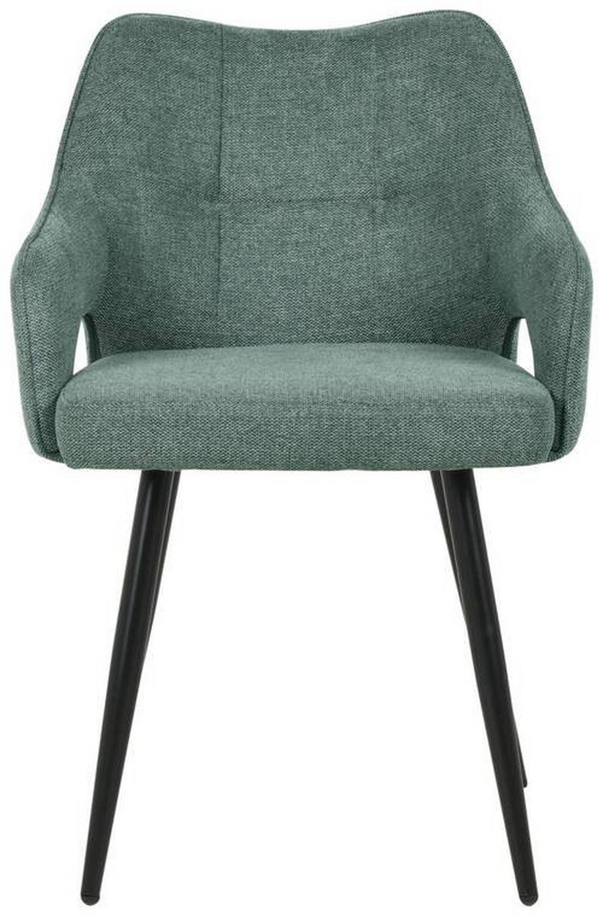ARMLEHNSTUHL  in Eisen Webstoff  - Schwarz/Grün, MODERN, Holz/Textil (60,5/81,5/55,5cm) - MID.YOU