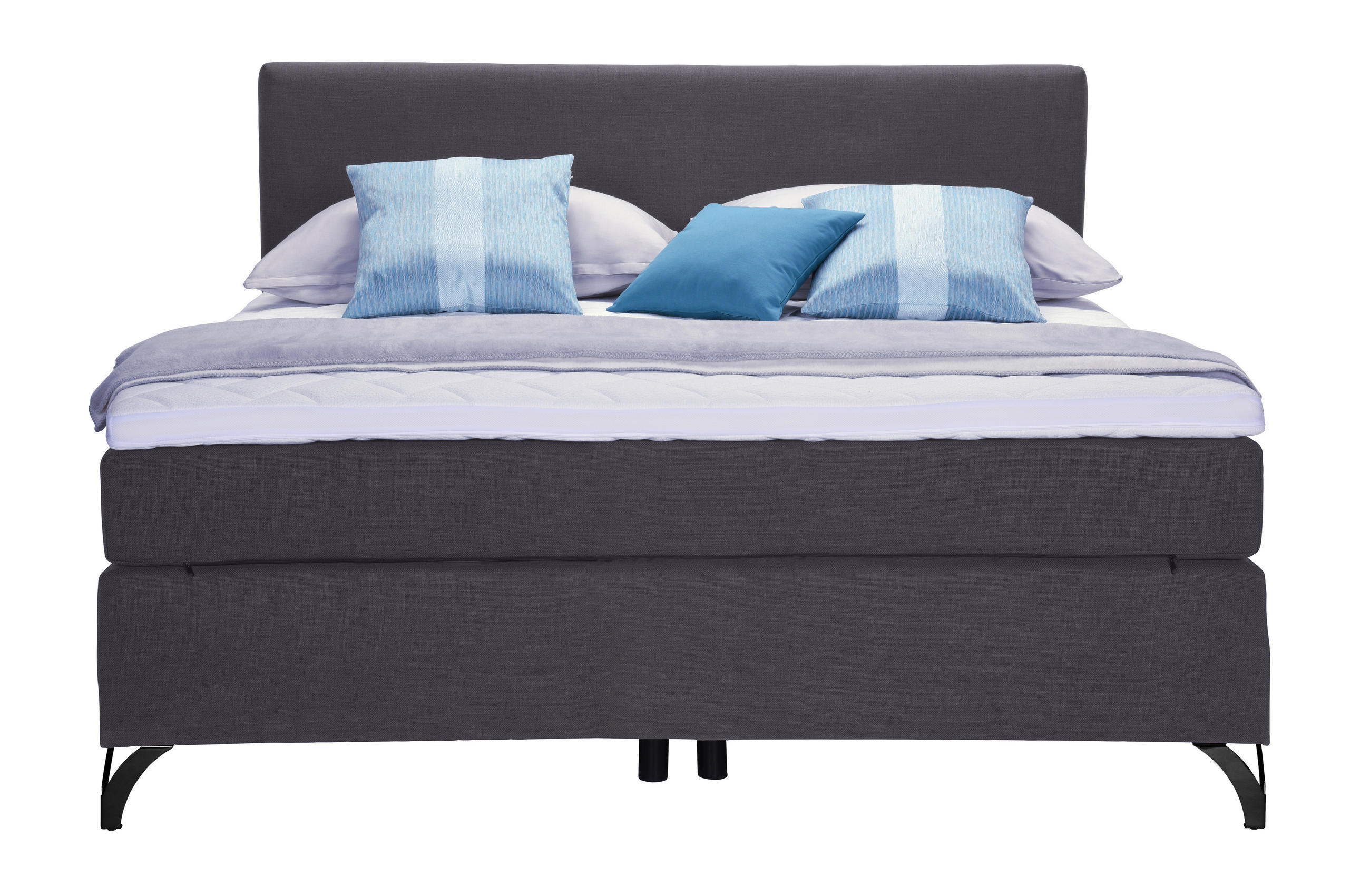 BOXSPRINGBETT 120/200 cm  in Anthrazit  - Anthrazit/Schwarz, Konventionell, Textil/Metall (120/200cm) - Esposa