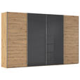 SCHWEBETÜRENSCHRANK 361/223/68 cm 4-türig  - Chromfarben, KONVENTIONELL, Glas/Holzwerkstoff (361/223/68cm) - Novel
