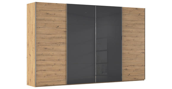 SCHWEBETÜRENSCHRANK 361/223/68 cm 4-türig - Chromfarben, KONVENTIONELL, Glas/Holzwerkstoff (361/223/68cm) - Novel