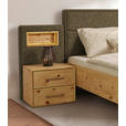 BETT 180/200 cm  in Zirbelkieferfarben, Khaki  - Khaki/Zirbelkieferfarben, Natur, Holz/Textil (180/200cm) - Valnatura